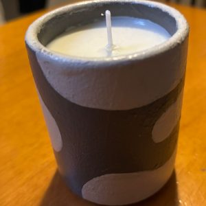 Porta velas con dibujo de vaca